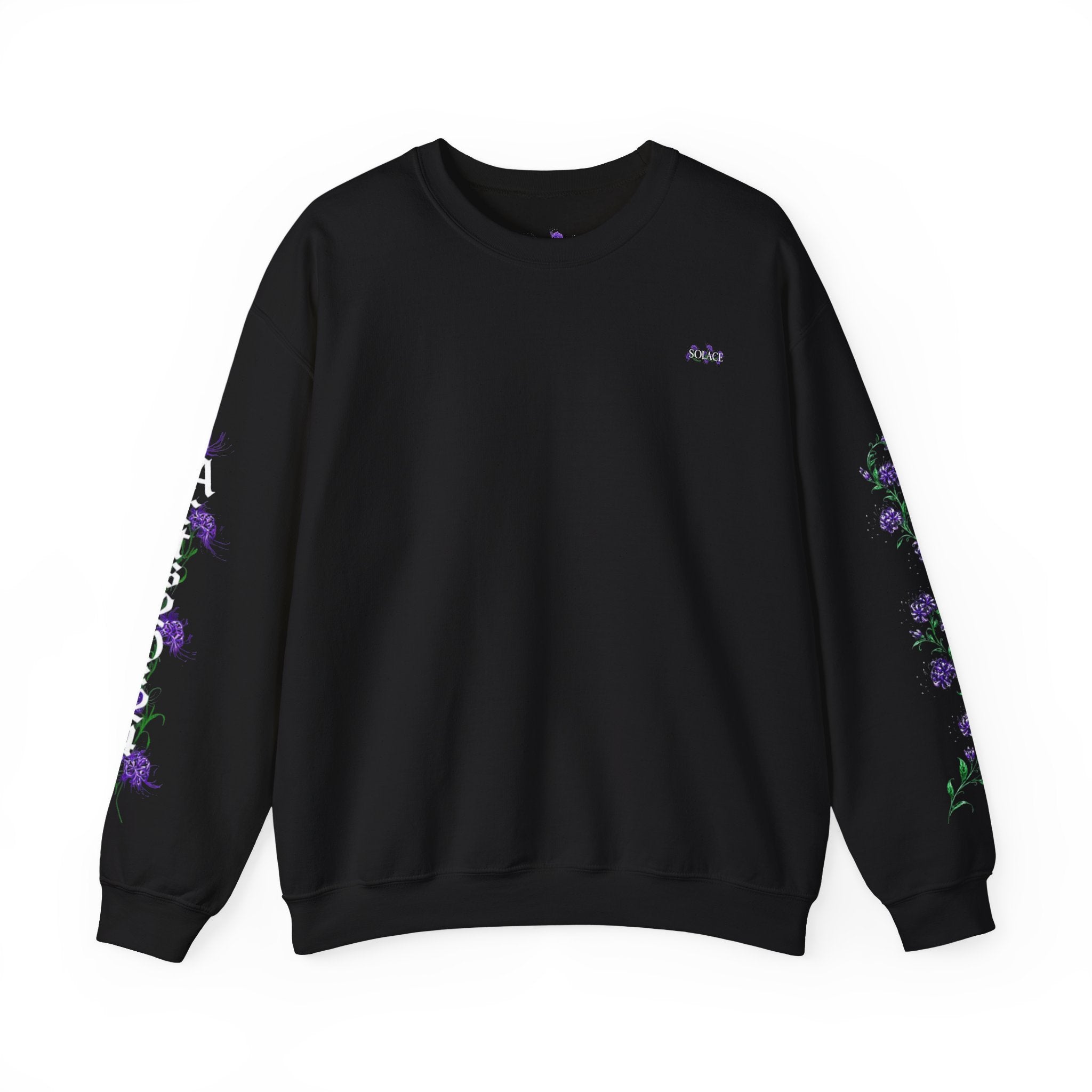 SOLACE- Violet Veil sweatshirt with “Acts 20:24” print in the right sleeve