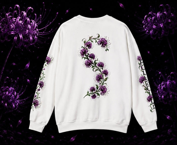 SOLACE- Violet Veil sweatshirt with “Acts 20:24” print in the right sleeve
